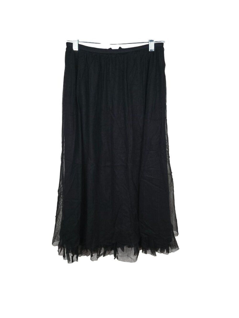 Laundry By Shelli Segal Black Layered Mesh Midi Skirt Womens Size 0